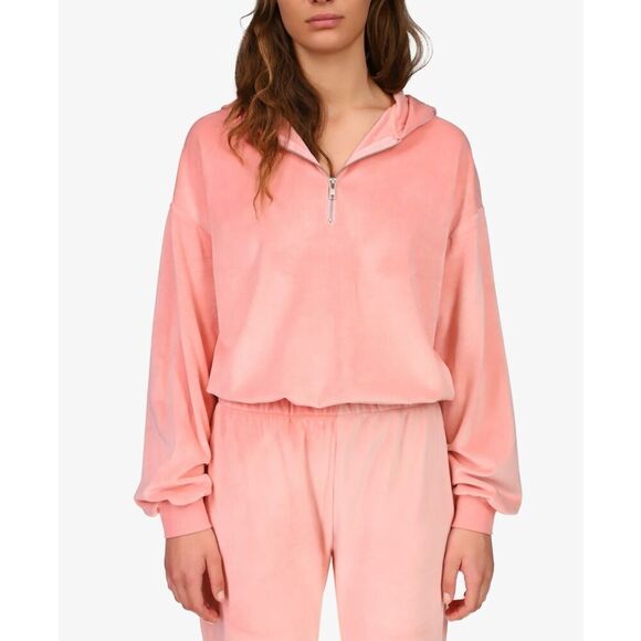 Sanctuary My Time 1/2 Zip Velour Hoodie Size M - Picture 1 of 3